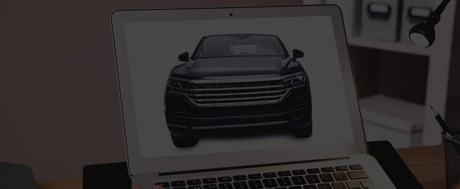 image of a car on a laptop